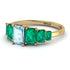 Emerald Cut Aquamarine Geometrical Ring - Briella No. 404