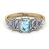 Emerald Cut Aquamarine Geometrical Ring - Briella No. 401