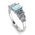 Emerald Cut Aquamarine Geometrical Ring - Briella No. 403 image 2