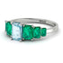 Emerald Cut Aquamarine Geometrical Ring - Briella No. 406