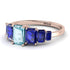 Emerald Cut Aquamarine Geometrical Ring - Briella No. 414 image 3