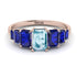 Emerald Cut Aquamarine Geometrical Ring - Briella No. 414 image 1