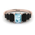 Emerald Cut Aquamarine Geometrical Ring - Briella No. 408 image 1