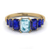 Emerald Cut Aquamarine Geometrical Ring - Briella No. 413 image 1