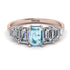Emerald Cut Aquamarine Geometrical Ring - Briella No. 402 image 1