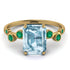 Emerald Cut Aquamarine Ring With Bezel - Alina No. 404 image 1