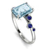Emerald Cut Aquamarine Ring With Bezel - Alina No. 415 image 3