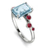 Emerald Cut Aquamarine Ring With Bezel - Alina No. 412 image 3