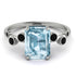 Emerald Cut Aquamarine Ring With Bezel - Alina No. 409