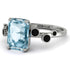 Emerald Cut Aquamarine Ring With Bezel - Alina No. 409