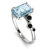 Emerald Cut Aquamarine Ring With Bezel - Alina No. 409