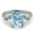 Emerald Cut Aquamarine Ring With Bezel - Alina No. 403 image 1