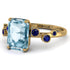 Emerald Cut Aquamarine Ring With Bezel - Alina No. 413