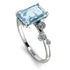 Emerald Cut Aquamarine Ring With Bezel - Alina No. 403