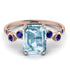 Emerald Cut Aquamarine Ring With Bezel - Alina No. 414