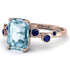 Emerald Cut Aquamarine Ring With Bezel - Alina No. 414