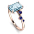 Emerald Cut Aquamarine Ring With Bezel - Alina No. 414