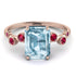 Emerald Cut Aquamarine Ring With Bezel - Alina No. 411