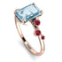 Emerald Cut Aquamarine Ring With Bezel - Alina No. 411 image 3