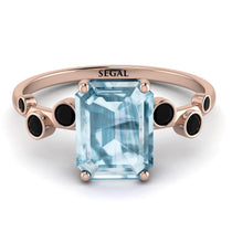 Emerald Cut Aquamarine Ring With Bezel - Alina No. 408 image 1