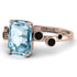 Emerald Cut Aquamarine Ring With Bezel - Alina No. 408 image 2