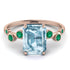 Emerald Cut Aquamarine Ring With Bezel - Alina No. 405