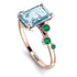 Emerald Cut Aquamarine Ring With Bezel - Alina No. 405