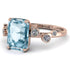 Emerald Cut Aquamarine Ring With Bezel - Alina No. 402 image 2
