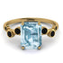 Emerald Cut Aquamarine Ring With Bezel - Alina No. 407 image 1