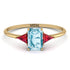 Emerald Cut Aquamarine With Triangles Ring - Remi No. 410