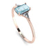 Emerald Cut Aquamarine With Triangles Ring - Remi No. 402