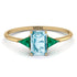 Emerald Cut Aquamarine With Triangles Ring - Remi No. 404