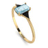 Emerald Cut Aquamarine With Triangles Ring - Remi No. 407