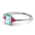 Emerald Cut Aquamarine With Triangles Ring - Remi No. 412 image 3