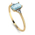 Emerald Cut Aquamarine With Triangles Ring - Remi No. 401