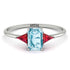 Emerald Cut Aquamarine With Triangles Ring - Remi No. 412 image 1