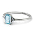 Emerald Cut Aquamarine With Triangles Ring - Remi No. 403