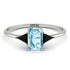 Emerald Cut Aquamarine With Triangles Ring - Remi No. 409