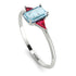 Emerald Cut Aquamarine With Triangles Ring - Remi No. 412
