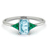 Emerald Cut Aquamarine With Triangles Ring - Remi No. 406