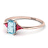 Emerald Cut Aquamarine With Triangles Ring - Remi No. 411 image 3