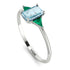 Emerald Cut Aquamarine With Triangles Ring - Remi No. 406