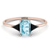 Emerald Cut Aquamarine With Triangles Ring - Remi No. 408 image 1
