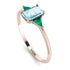 Emerald Cut Aquamarine With Triangles Ring - Remi No. 405