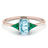 Emerald Cut Aquamarine With Triangles Ring - Remi No. 405 image 1