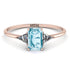 Emerald Cut Aquamarine With Triangles Ring - Remi No. 402