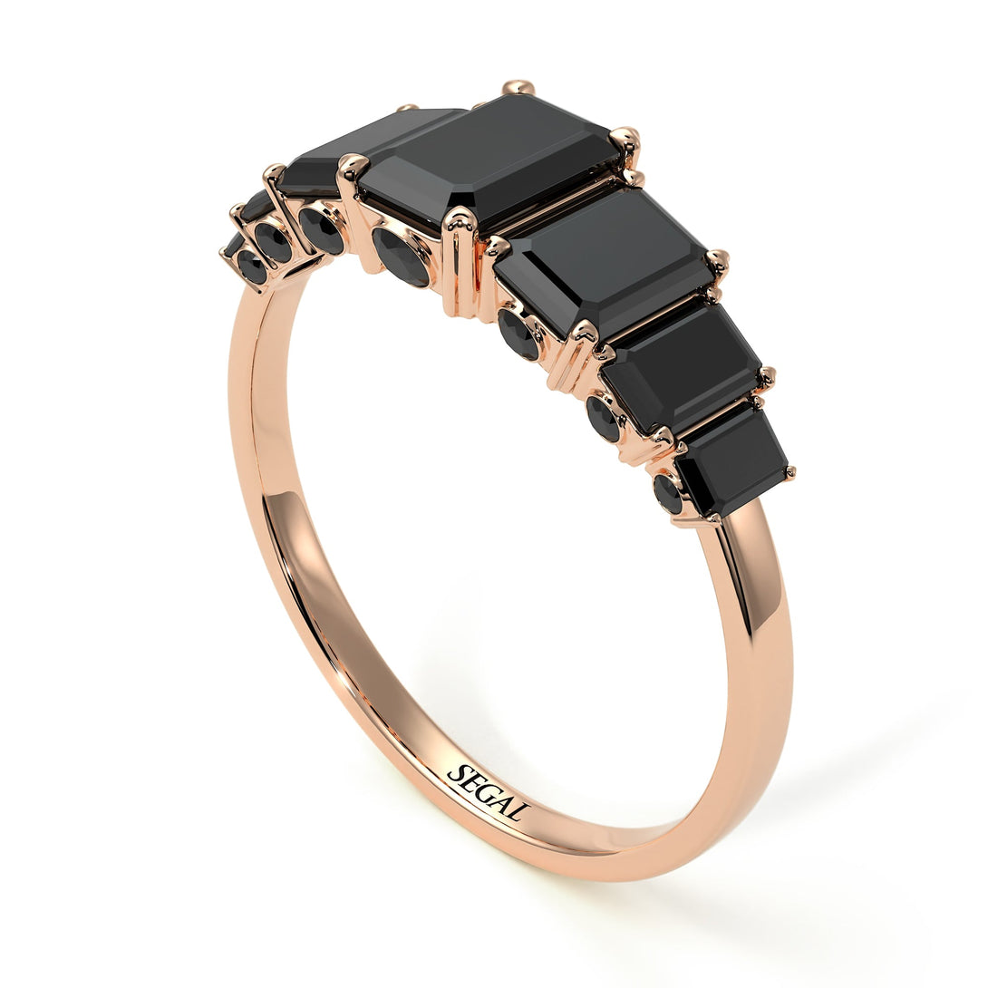 Custom order to Devin Emerald Cut Black Diamond Ring With Hidden Black Diamonds - Brynlee No. 38