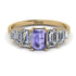 Emerald Cut Tanzanite Geometrical Ring - Briella No. 201 image 1