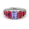 Emerald Cut Tanzanite Geometrical Ring - Briella No. 212