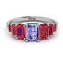 Emerald Cut Tanzanite Geometrical Ring - Briella No. 212